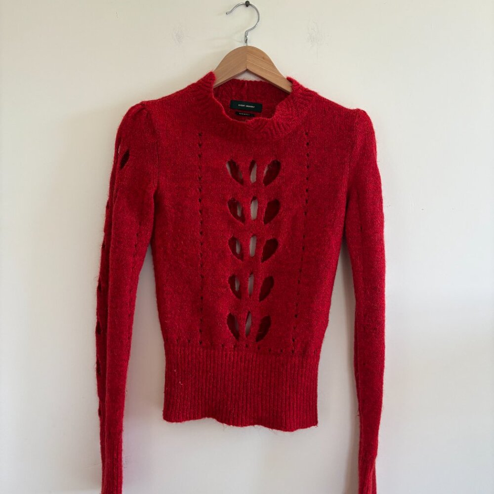 Isabel Marant Red Pie Hole Knit Sweater - Picture 2 of 5